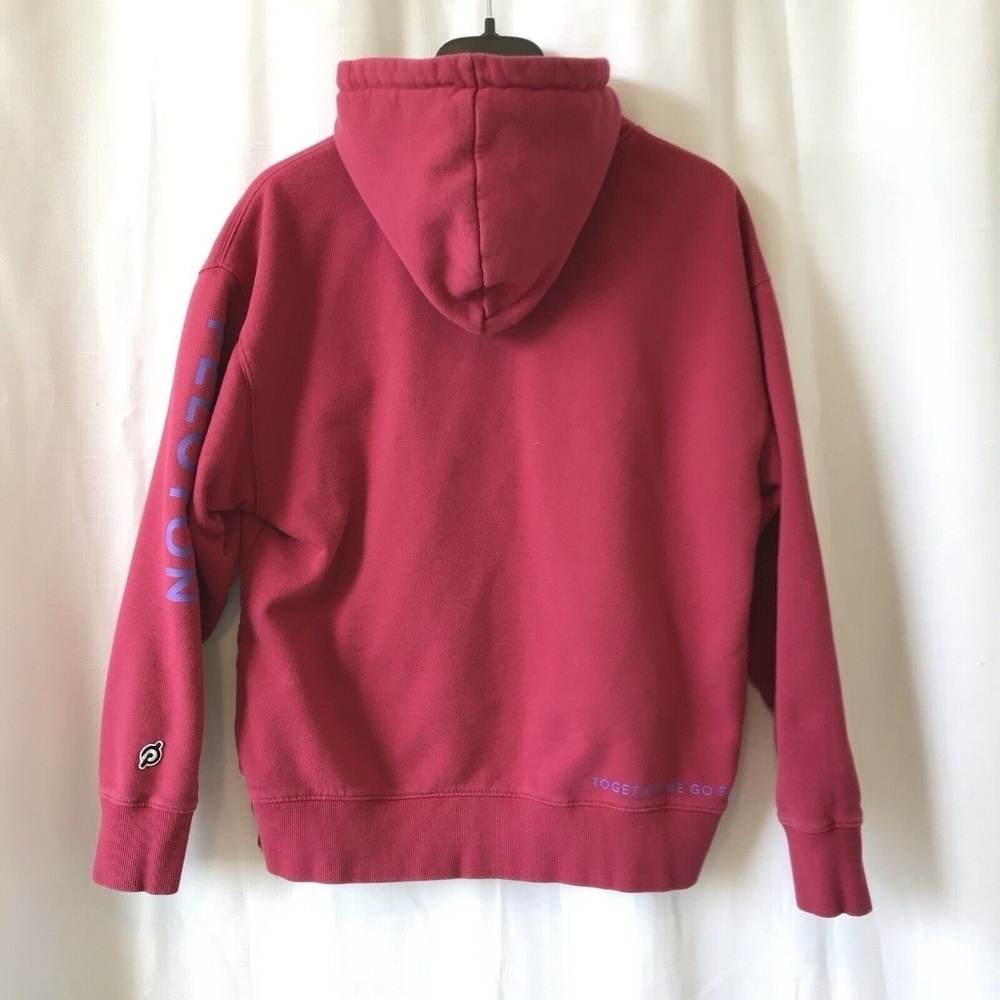 Peloton Womens Fuchsia Long Sleeve Drawstring Fleece Pullover Hoodie Size Small - Picture 10 of 15
